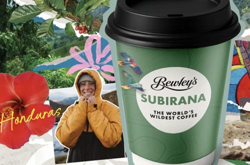 Image taken from the Bewley's Coffee & Tea website showing their branding on a take-out coffee cup